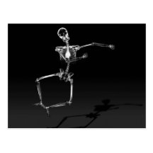 X-RAY SKELETON JOY LEAP B&W POST CARDS
