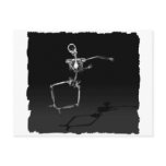 X-RAY SKELETON JOY LEAP B&W postcards