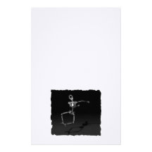 X-RAY SKELETON JOY LEAP B&W PERSONALISED STATIONERY