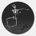 X-RAY SKELETON JOY LEAP B&W STICKERS