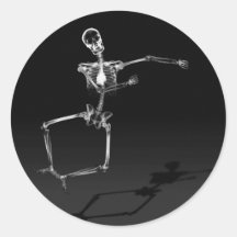X-RAY SKELETON JOY LEAP B&W STICKERS