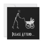 X-Ray Skeleton Mum & Baby - Original B&W invitations