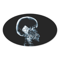 X-RAY SKELETON ON CELL PHONE BLUE