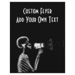 X-RAY SKELETON ON MEGAPHONE - B&W flyers