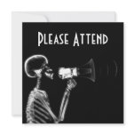 X-RAY SKELETON ON MEGAPHONE - B&W invitations