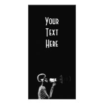 X-RAY SKELETON ON MEGAPHONE - B&W