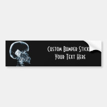 X-RAY SKELETON ON PHONE - BLUE BUMPER STICKER