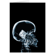 X-RAY SKELETON ON PHONE - BLUE CARDS