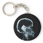 X-RAY SKELETON ON PHONE - BLUE keychains