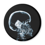 X-RAY SKELETON ON PHONE - BLUE magnets