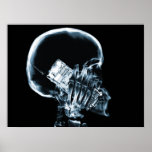 X-RAY SKELETON ON PHONE - BLUE posters