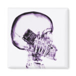 X-RAY SKELETON ON PHONE - PURPLE magnets