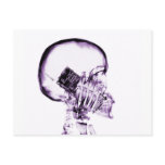 X-RAY SKELETON ON PHONE - PURPLE postcards