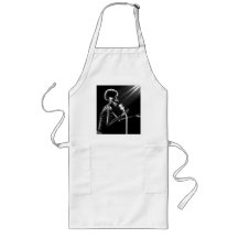 X-RAY SKELETON SINGING ON RETRO MIC - B&W APRON