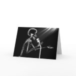 X-RAY SKELETON SINGING ON RETRO MIC - B&W cards