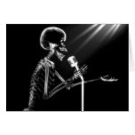X-RAY SKELETON SINGING ON RETRO MIC - B&W CARD