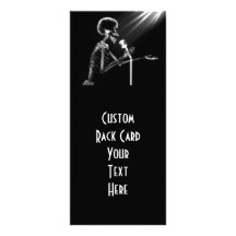 X-RAY SKELETON SINGING ON RETRO MIC - B&W CUSTOM RACK CARD