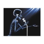 X-RAY SKELETON SINGING ON RETRO MIC - BLUE postcards