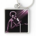 X-RAY SKELETON SINGING ON RETRO MIC - PINK keychains