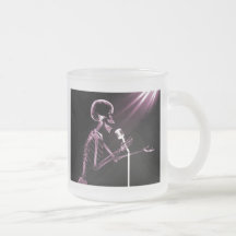 X-RAY SKELETON SINGING ON RETRO MIC - PINK MUG