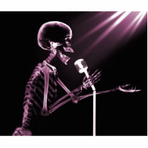 X-RAY SKELETON SINGING ON RETRO MIC - PINK