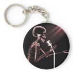 X-RAY SKELETON SINGING ON RETRO MIC - RED keychains