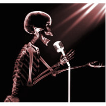 X-RAY SKELETON SINGING ON RETRO MIC - RED