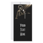 X-RAY SKELETON SINGING ON RETRO MIC - SEPIA photo cards