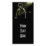 X-RAY SKELETON SINGING ON RETRO MIC - YELLOW photo cards