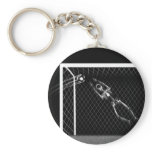 X-RAY SKELETON SOCCER GOALIE B&W KEY CHAINS