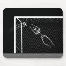 X-RAY SKELETON SOCCER GOALIE B&W MOUSEMATS