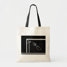 X-RAY SKELETON SOCCER GOALIE B&W TOTE BAGS