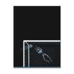 X-RAY SKELETON SOCCER GOALIE BLUE POST CARD