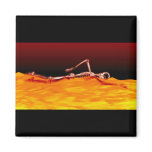 X-Ray Skeleton Swimming in Lake of Fire Refrigerator Magnets
