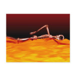 X-Ray Skeleton Swimming in Lake of Fire postcards