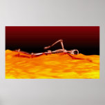 X-Ray Skeleton Swimming in Lake of Fire posters