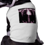 X-RAY SKELETON TORSO RIBS PINK PET TSHIRT