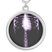 X-RAY SKELETON TORSO RIBS - PURPLE PERSONALIZED NECKLACE