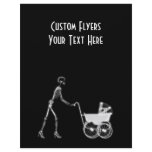 X-RAY SKELETON WOMAN & BABY CARRIAGE - B&W flyers