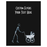 X-RAY SKELETON WOMAN & BABY CARRIAGE - BLUE flyers