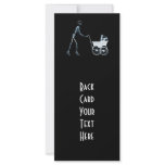 X-RAY SKELETON WOMAN & BABY CARRIAGE - BLUE rack cards