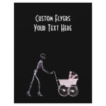 X-RAY SKELETON WOMAN & BABY CARRIAGE - PINK flyers