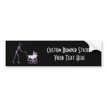 X-RAY SKELETON WOMAN & BABY CARRIAGE - PURPLE bumper stickers