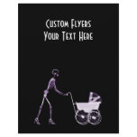 X-RAY SKELETON WOMAN & BABY CARRIAGE - PURPLE flyers
