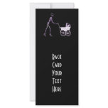 X-RAY SKELETON WOMAN & BABY CARRIAGE - PURPLE rack cards