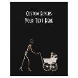 X-RAY SKELETON WOMAN & BABY CARRIAGE - SEPIA flyers