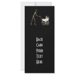 X-RAY SKELETON WOMAN & BABY CARRIAGE - SEPIA rack cards