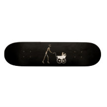 X-RAY SKELETON WOMAN & BABY CARRIAGE - SEPIA SKATEBOARDS