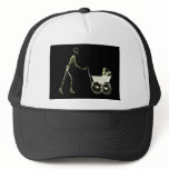 X-RAY SKELETON WOMAN & BABY CARRIAGE - YELLOW hats