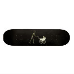 X-RAY SKELETON WOMAN & BABY CARRIAGE - YELLOW SKATEBOARD